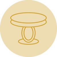 Dining Table Line Yellow Circle Icon vector