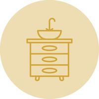 Sink Line Yellow Circle Icon vector