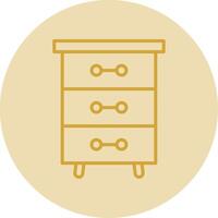 Drawers Line Yellow Circle Icon vector