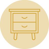 Side Table Line Yellow Circle Icon vector