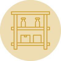 Shelves Line Yellow Circle Icon vector