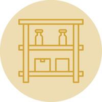 Shelves Line Yellow Circle Icon vector