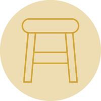 Stool Line Yellow Circle Icon vector