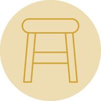 Stool Line Yellow Circle Icon vector