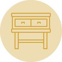 Drawers Line Yellow Circle Icon vector
