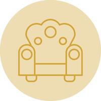 Throne Line Yellow Circle Icon vector