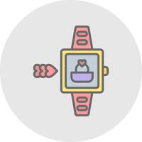 inteligente reloj línea lleno ligero icono vector