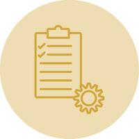 Project Management Line Yellow Circle Icon vector