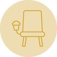 Cinema Seat Line Yellow Circle Icon vector