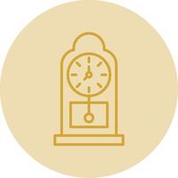 Grandfather Clock Line Yellow Circle Icon vector