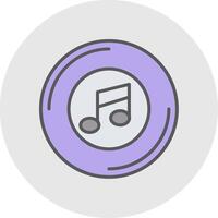 música línea lleno ligero icono vector