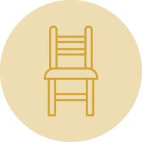 Dining Chair Line Yellow Circle Icon vector