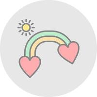 Rainbow Line Filled Light Icon vector