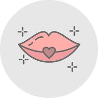 labios línea lleno ligero icono vector