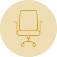 Office Chair Line Yellow Circle Icon vector