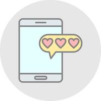 Love Message Line Filled Light Icon vector