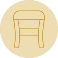 Stool Line Yellow Circle Icon vector