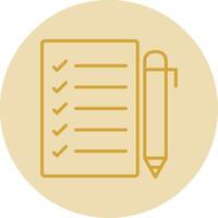 Task List Line Yellow Circle Icon vector