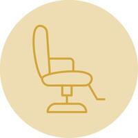 Barber Chair Line Yellow Circle Icon vector