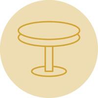 Round Table Line Yellow Circle Icon vector
