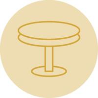 Round Table Line Yellow Circle Icon vector