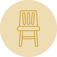 alto silla línea amarillo circulo icono vector