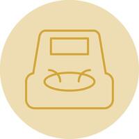 Bean Bag Line Yellow Circle Icon vector