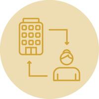 B2c Line Yellow Circle Icon vector