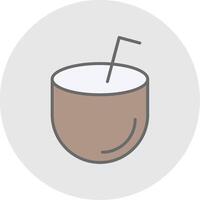 Coconut Drink Line Filled Light Icon vector