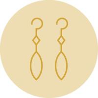 Earring Line Yellow Circle Icon vector