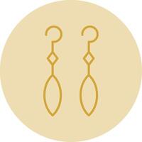 Earring Line Yellow Circle Icon vector