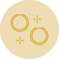 Hoop Earrings Line Yellow Circle Icon vector