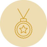 Medal Line Yellow Circle Icon vector