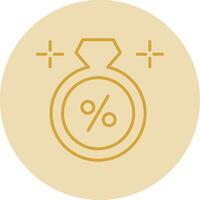 Discount Line Yellow Circle Icon vector