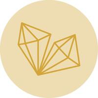 Crystal Line Yellow Circle Icon vector