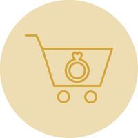 compra línea amarillo circulo icono vector