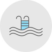 Swimming Pool Line Filled Light Icon vector