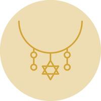 Necklace Line Yellow Circle Icon vector