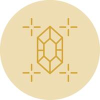 Gem Line Yellow Circle Icon vector