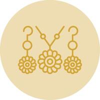 Jewelry Line Yellow Circle Icon vector