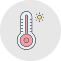 Thermometer Line Filled Light Icon vector