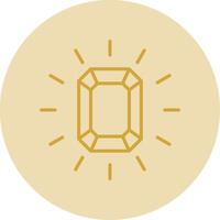 Gem Line Yellow Circle Icon vector