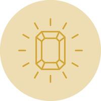 Gem Line Yellow Circle Icon vector