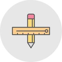 Pencil Line Filled Light Icon vector