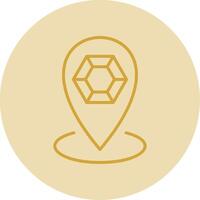 Location Line Yellow Circle Icon vector