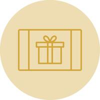 Gift Card Line Yellow Circle Icon vector