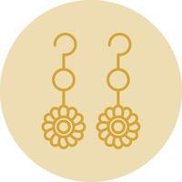 Earrings Line Yellow Circle Icon vector