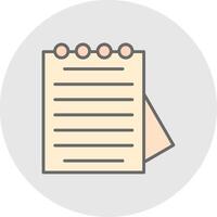 Notepad Line Filled Light Icon vector