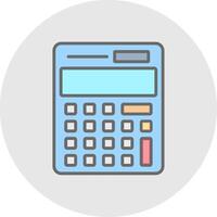 Calculator Line Filled Light Icon vector