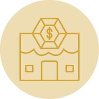Pawn Shop Line Yellow Circle Icon vector